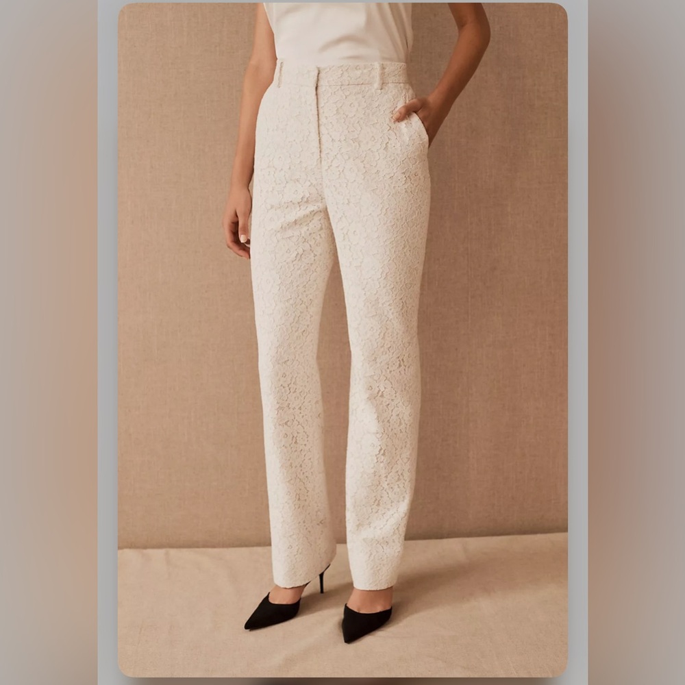 BHLDN by Anthropologie Ivory Lace Suit Pants Size 8